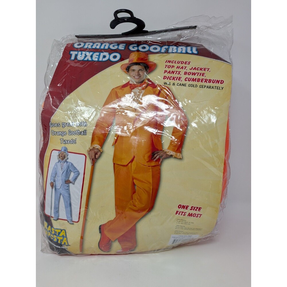 Rasta Imposta Orange Goofball Tuxedo Jacket Pants Hat Dumb Dumber Costume O/S